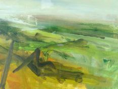 PETER PRENDERGAST acrylic on paper - ‘Towards Irish Sea II’, signed and dated 2000, 10 x 14 ins (