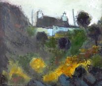 WILF ROBERTS oil - Ty Newydd Cottage, signed and dated 2003 and with title label verso, 10.25 x 10.