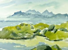 SIR KYFFIN WILLIAMS RA watercolour - expansive Scottish coastalscape ‘Ardnamurchan’, signed with