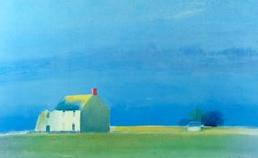 WILL ROWLANDS coloured limited edition (27/250) print - farmstead and blue sky, signed in full, 15 x