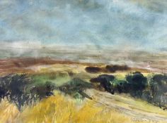 GWILYM PRICHARD watercolour - heathland landscape, signed and dated 1977 and entitled verso ‘Dros-