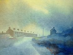 CHRIS GRIFFIN two watercolours - 1. terrace with drifting clouds, signed and dated 1987, 4.75 x 6.75