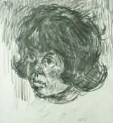 SIR KYFFIN WILLIAMS RA pencil on paper - portrait of a girl, 1998, signed with initials and with