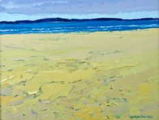 GWILYM PRICHARD oil on canvas - coastalscape, Caldy Island, signed and signed and dated verso 2000