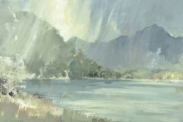WILLIAM SELWYN early watercolour - Llyn Padarn, signed, 13.25 x 19.5 ins (34 x 50 cms)