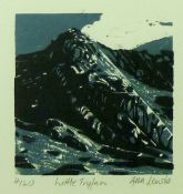 ANNE LEWIS a set of three limited edition (4, 12 & 17/20) linocuts - ‘Devil’s Kitchen’, ‘Idwal