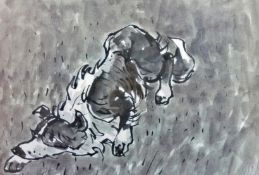SIR KYFFIN WILLIAMS RA coloured limited edition (126/250) print - ‘Mott the Sheepdog’ in stalking