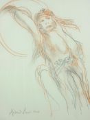 ANDREW VICARI mixed media - portrait of a scantily dressed young lady, signed and dated 2012, 15.
