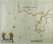 GRANVILLE COLLINS coloured and tinted chart - ‘Part of the Island of Anglesey in North Wales’, 19.