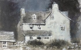 ANDREW DOUGLAS FORBES watercolour - moonlit farmstead, signed and dated 1999, 5.25 x 8 ins (13 x