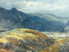 GARETH PARRY oil - landscape in the Blaenau Ffestiniog Valley, signed, 13.75 x 19.75 ins (35 x 50
