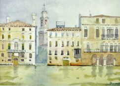 GARETH THOMAS watercolour - Venetian scene, untitled, signed and dated 1991, 4.25 x 6.5 ins (11 x 17