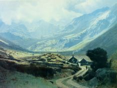 DAVID WOODFORD coloured limited edition (296/1000) print - Nant Ffrancon, signed, 13.25 x 19.25