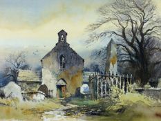 GEORGE CECIL BUSBY watercolour - churchyard scene, signed and dated 1988 and entitled verso ‘