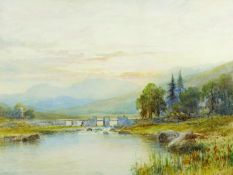 EMIL AXEL KRAUSE watercolour - Dyffryn Mymbyr with Snowdon Horseshoe in the background, signed and
