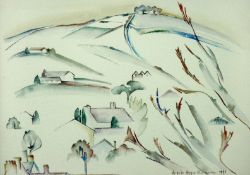 ANGELA HOPE-KINGSTONE mixed media - seated figure with a cat in lap, signed and dated 1992, 4.75 x