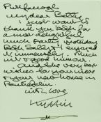 A letter from Sir Kyffin Williams to R S Thomas dated 14th September, 2000 offering Mr Thomas a