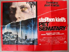 Twenty Horror themed folded Quads including Pet Sematary plus The Burning, Life Force, The