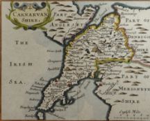 J CARY coloured antiquarian map of 'North Wales', an earlier, smaller coloured map of 'Carnarvan