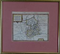 An antique coloured map of 'Cantabri'  6.25 x 7.75 ins (15.5 x 19.5 cms) together with an antique