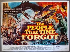 Five Sci-Fi folded Quads including The People That Time Forgot (1977) (Chantrell) Original First