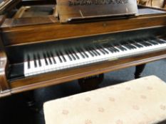 An early nineteenth century rosewood grand piano, No. 46645 (Broadwood, circa 1901), on turned