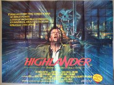 Highlander Original First Release British Quad film poster (30 x 40 inch) plus Highlander II Quad