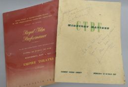 Of Cardiff interest - a Royal Film Performance programme at Empire Theatre, Cardiff, 1950, the