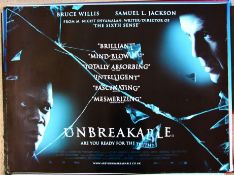Fifty Original excellent rolled condition British Cinema Quads (30 x 40 inch) including Unbreakable,