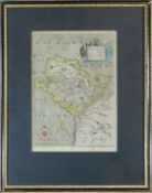 CHRISTOPHER SAXTON antique-coloured map of 'Anglesey', 10.5 x 7.5 ins (27 x 19 cms)