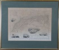 Four world region antique maps by J & F Tallis, being 'Northern Africa', 'British America', '