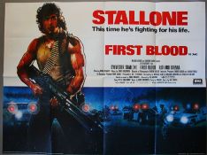 First Blood (1982) Original First Release British Quad film poster (30 x 40 inch) starring Sylvester