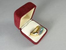 An Australian 18k gold (marked 750) gent's ring, set with a large opal, approx 2.15 cms long
