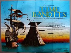 Twelve folded Quads including Time Bandits Original First Release British Quad film poster (30 x
