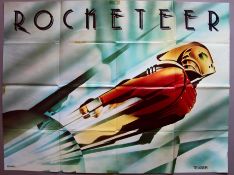 Ten folded Quads including rare Rocketeer teaser style British Quad film poster (30 x 40 inch) (