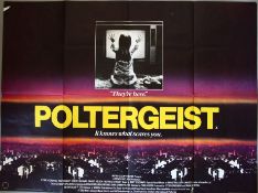 Three Horror folded Quads including Poltergeist (X Certificate) Original First Release British