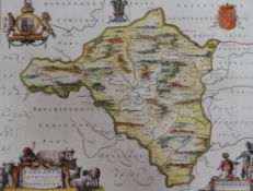 Three loose coloured antiquarian illustrated maps of Wales regions comprising 'Radnoria', and two of