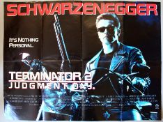 Forty British Quad film posters including Terminator 2, The Hitcher, Robin Hood Prince of Thieves,