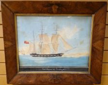 NINETEENTH CENTURY MARITIME SCHOOL - ship portrait entitled 'Lord Collingwood Capt Humphrey 1843',