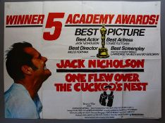 One Flew Over The Cuckoo's Nest (1975) Jack Nicholson Original First Release British Quad film