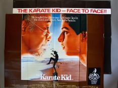 Three folded Quads for The Karate Kid (1984) Original First Release British Quad film poster (30 x