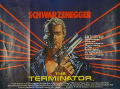 The Terminator Original British Quad film poster directed by James Cameron starring Arnold