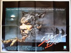 Ten Horror folded Quads including Stephen King's Silver Bullet Original First Release British Quad