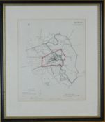 Two nineteenth century maps of Lewes, the largest being 23.75 x 9.25 ins (35 x 24 cms)