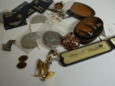 A parcel of mixed jewellery and accessories (in sealed bag and floral box) including sundry cuff-