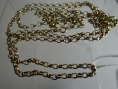 A 9ct yellow gold cable-link watch-chain, 23.5gms