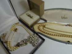 A cased necklace of Lotus pearls and a parcel of pearl / pseudo-pearl jewellery etc