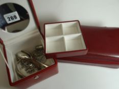 Two modern jewellery cases and a small parcel of mixed silver and costume jewellery etc