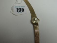 A ladies 9ct yellow gold vintage Rotary wristwatch, the tapering bracelet of snake form, 18.4gms