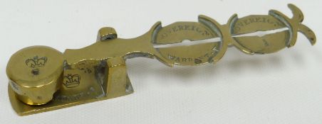 A set of pocket-size antique brass sovereign scales